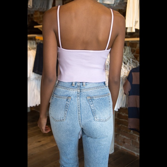 Brandy Melville light pink Nicolette lace tank top - Picture 2 of 6